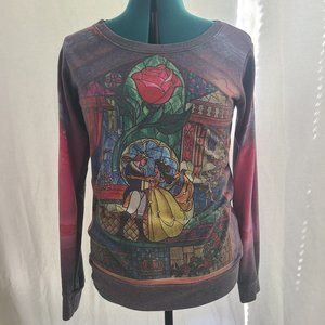 Disney Beauty And The Beast Stained Glass Girls Pullover Top